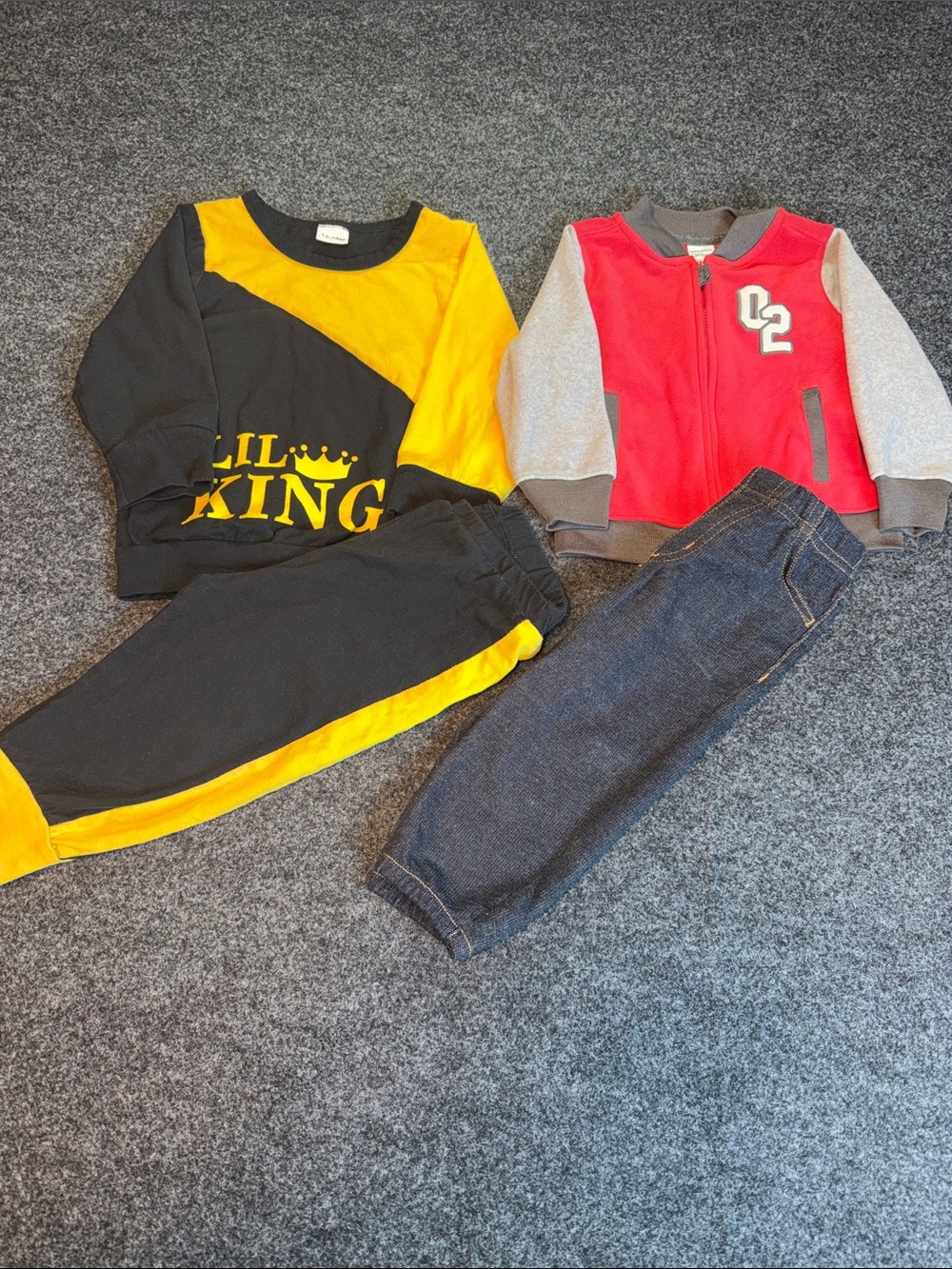 12 Month Old Boys Full 2 Piece Matching Sets. Assorted Colors/Brands.
